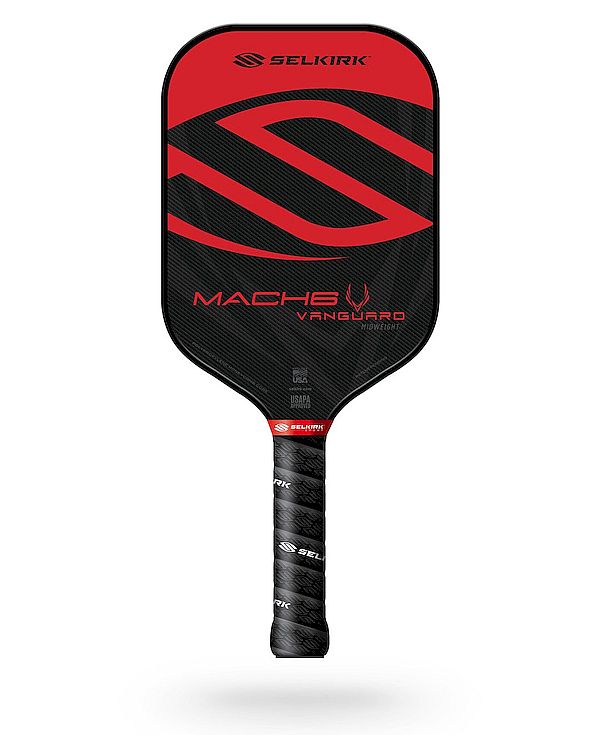 Pala de pickleball Vanguard Hybrid Mach6 Midweight Crimson Black