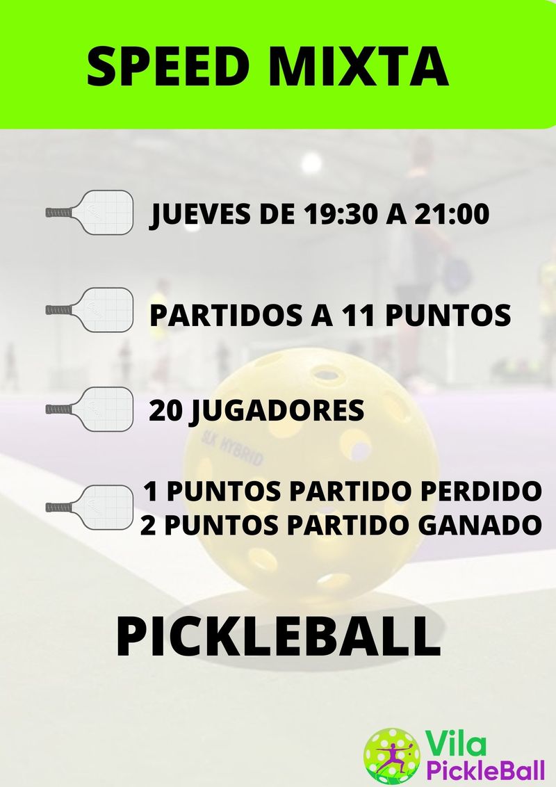 Speed mixta Pickleball speed mixta Pickleball